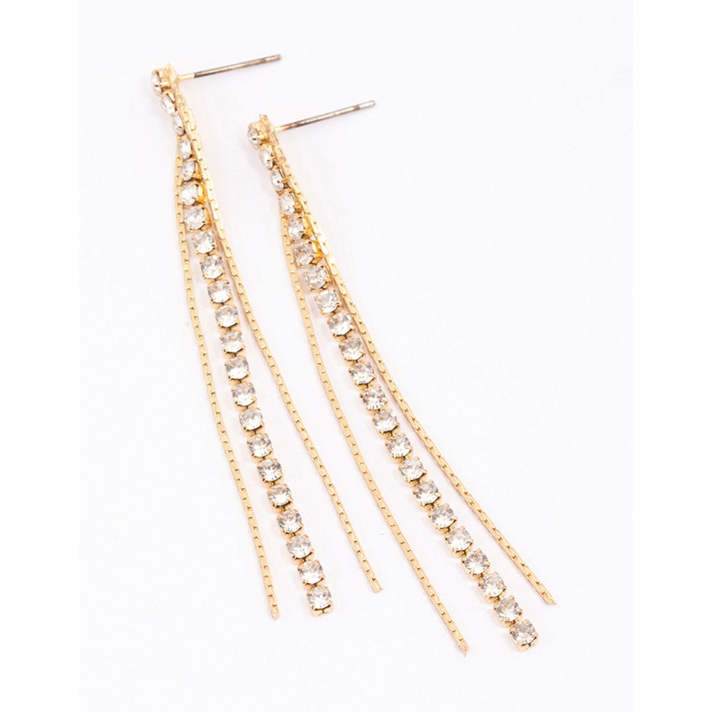 Gold Anchor & Cup Chain Drop Earrings
