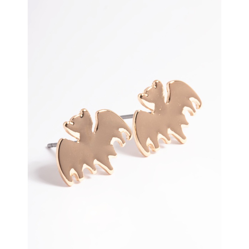 Gold Bat Stud Earrings|Default Title