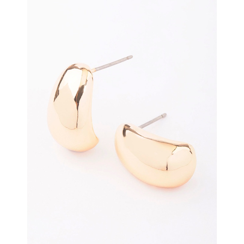 Gold Bubble Huggie Earrings|Default Title