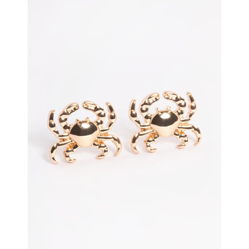 Gold Crab Stud Earrings|Default Title