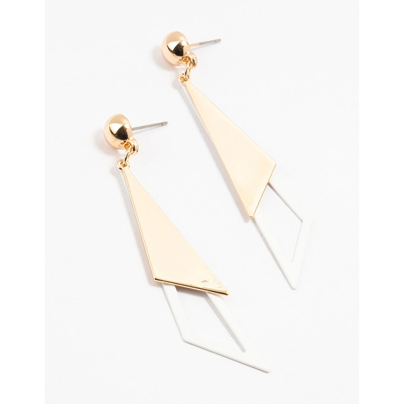 Gold Cutout Triangle Drop Earrings