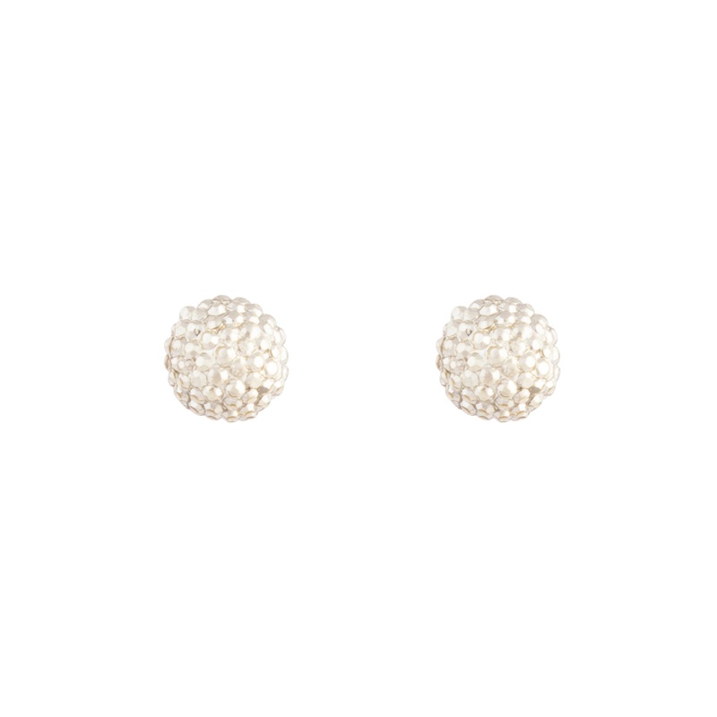 Gold Diamante Fireball Stud Earrings
