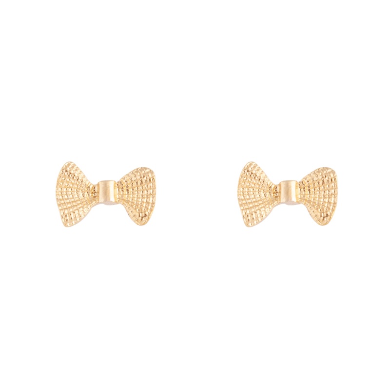 Gold Metal Bow Stud Earrings|Default Title