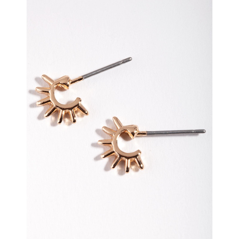 Gold Mini Spike Hoop Earrings|Default Title