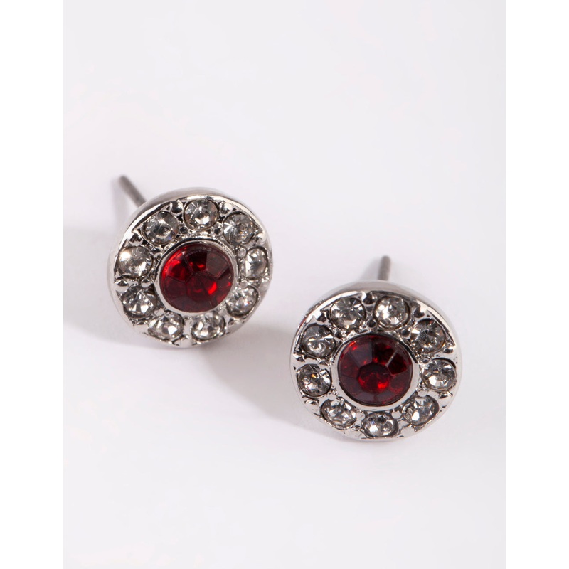 Rhodium Diamante Stud Earring Pack