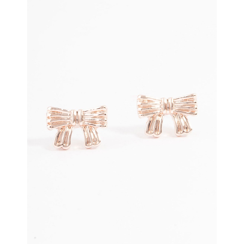 Rose Gold Bow Stud Earrings|Default Title