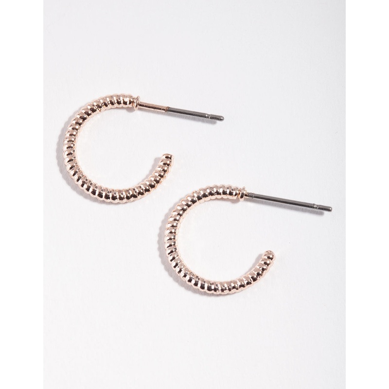 Rose Gold Croissant Hoop Earrings