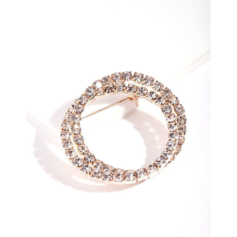 Rose Gold Double Diamante Brooch