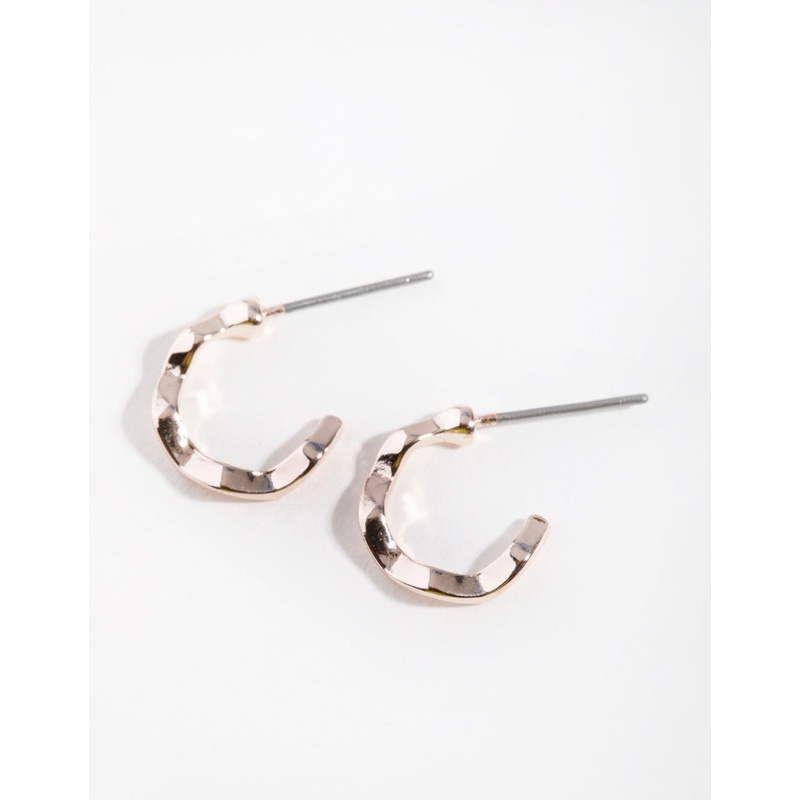 Rose Gold Squiggle Mini Hoop Earrings