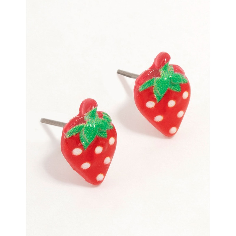 Strawberry  Stud Earrings|Default Title