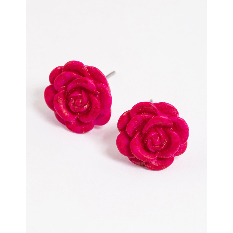 Watercolour Rose Stud Earrings