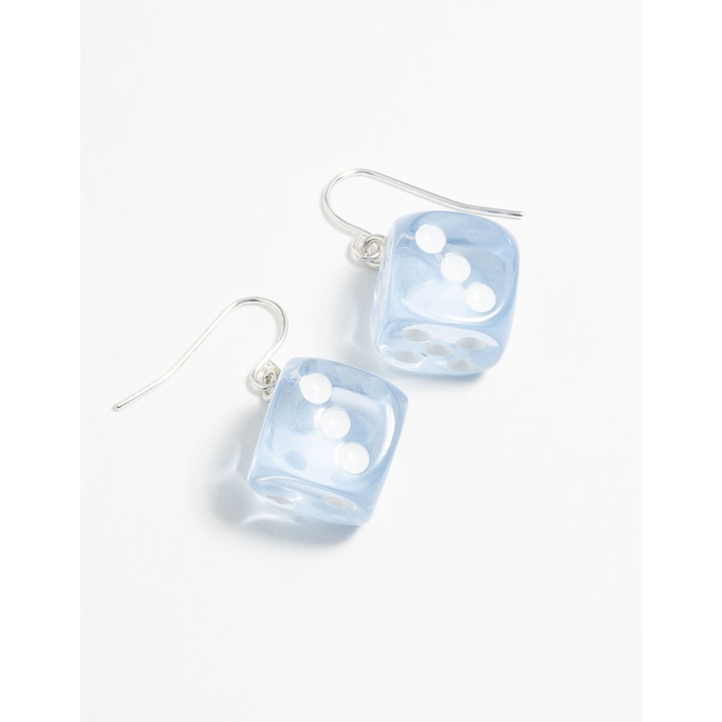Blue Dice Drop Earrings|Default Title