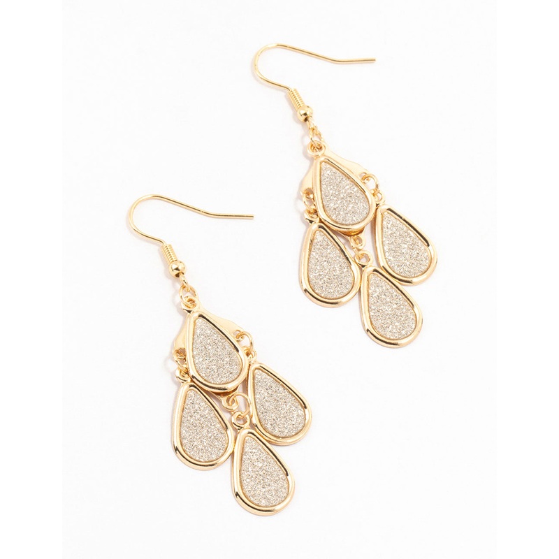 Glitter Teardrop Drop Earrings