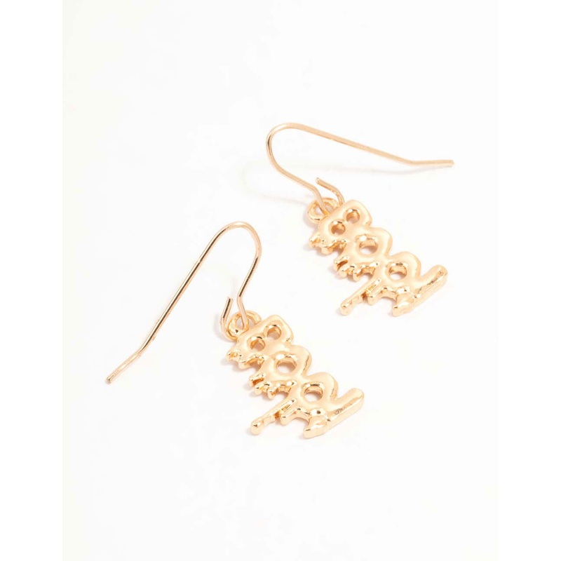 Gold Boo Drop Earrings|Default Title
