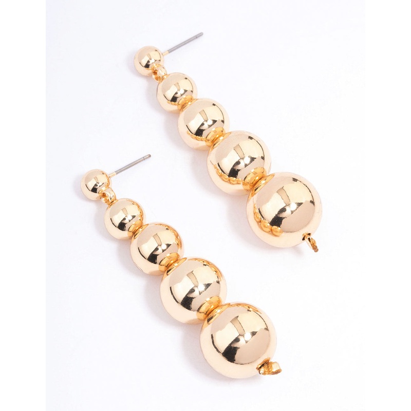 Gold Gradual Sphere Drop Earrings