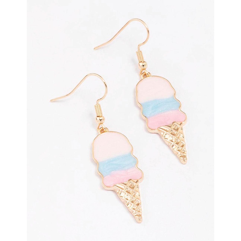 Gold Ice Cream Drop Earrings|Default Title
