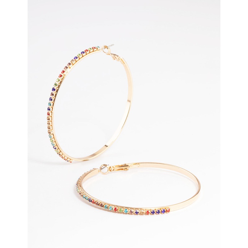 Gold Large Cup Chain Hoop Earrings