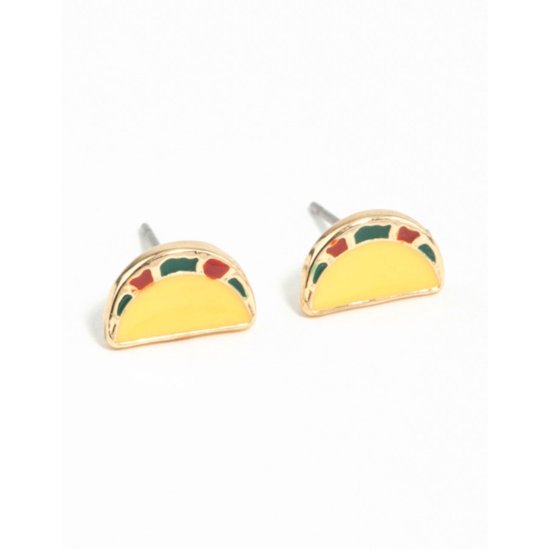 Gold Taco Stud Earrings|Default Title