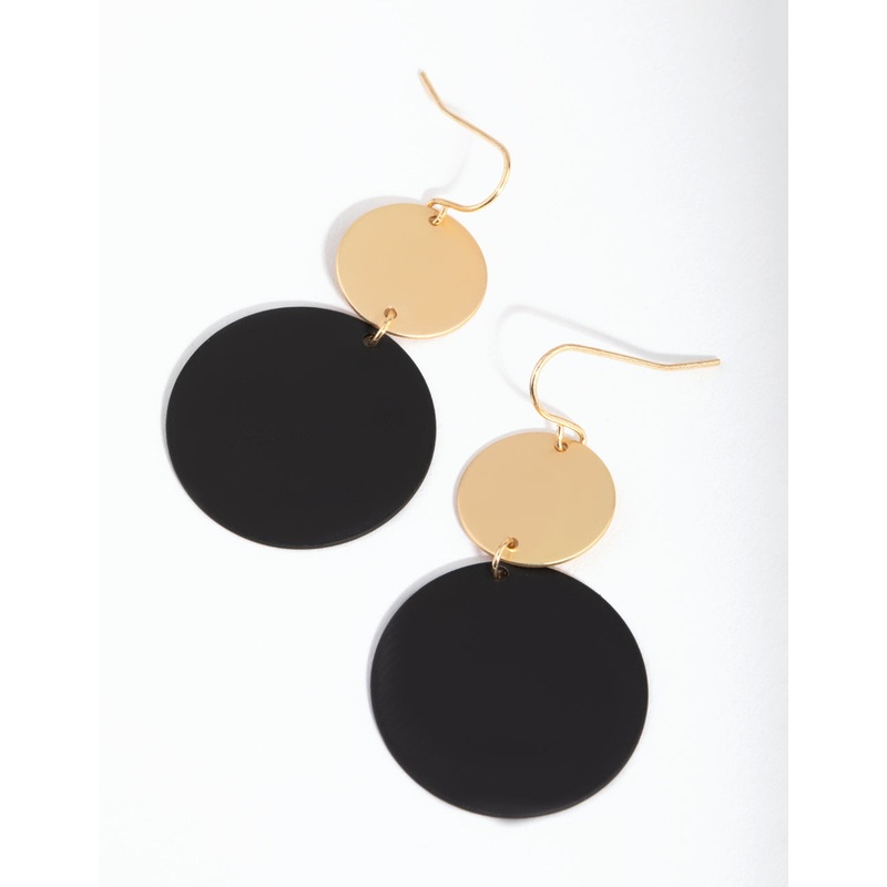 Matte Coated Disc Drop Earrings