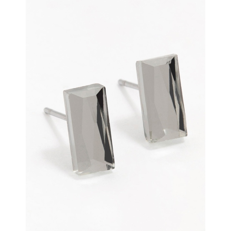 Acrylic Baguette Cut Stud Earrings
