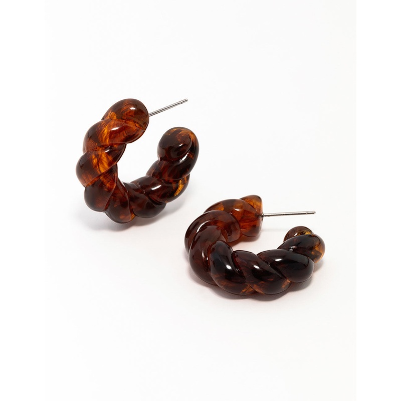 Acrylic Rope Twist Hoop Earrings