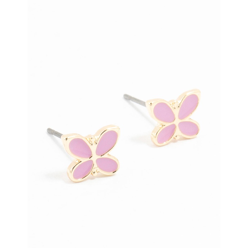 Gold  Butterfly Stud Earrings|Default Title