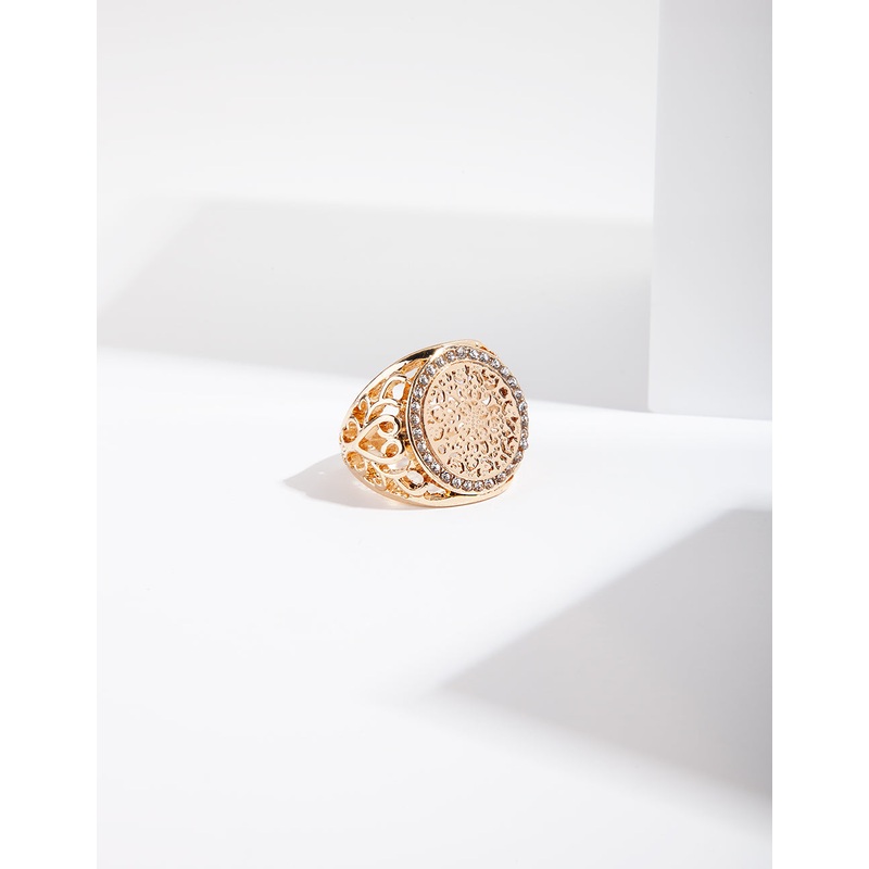 Gold Filigree Diamante Ring|SM|ML