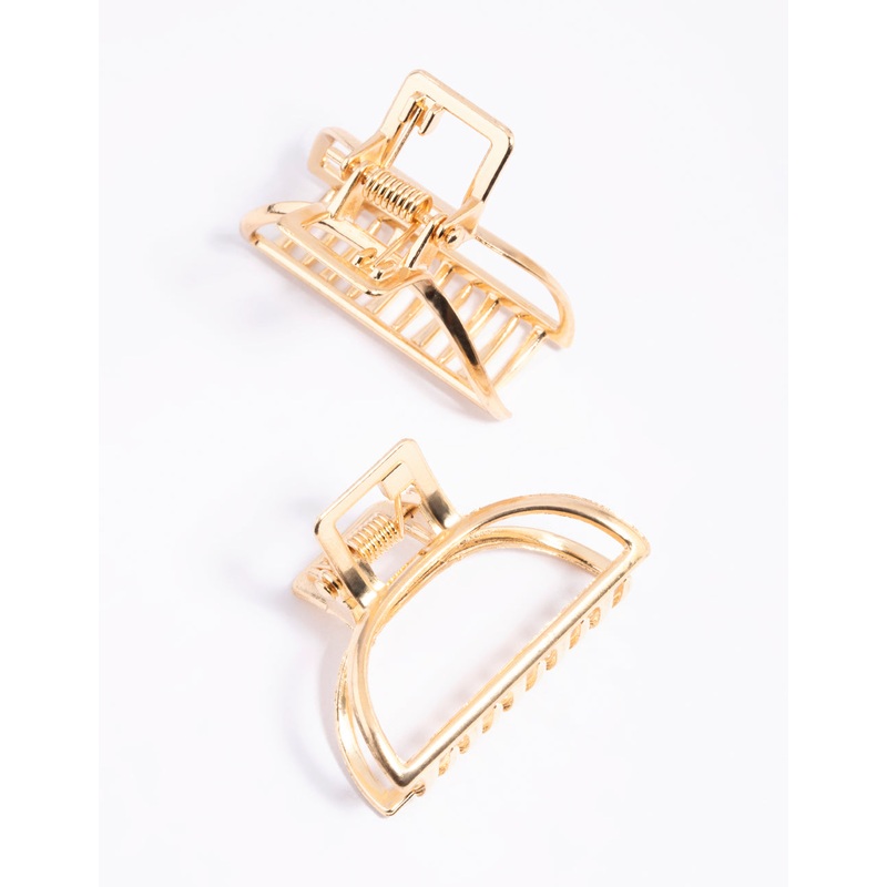 Gold Metal Outline Claw Clip Pack