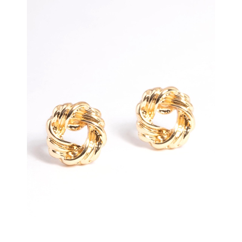 Gold Open Knot Stud Earrings|Default Title