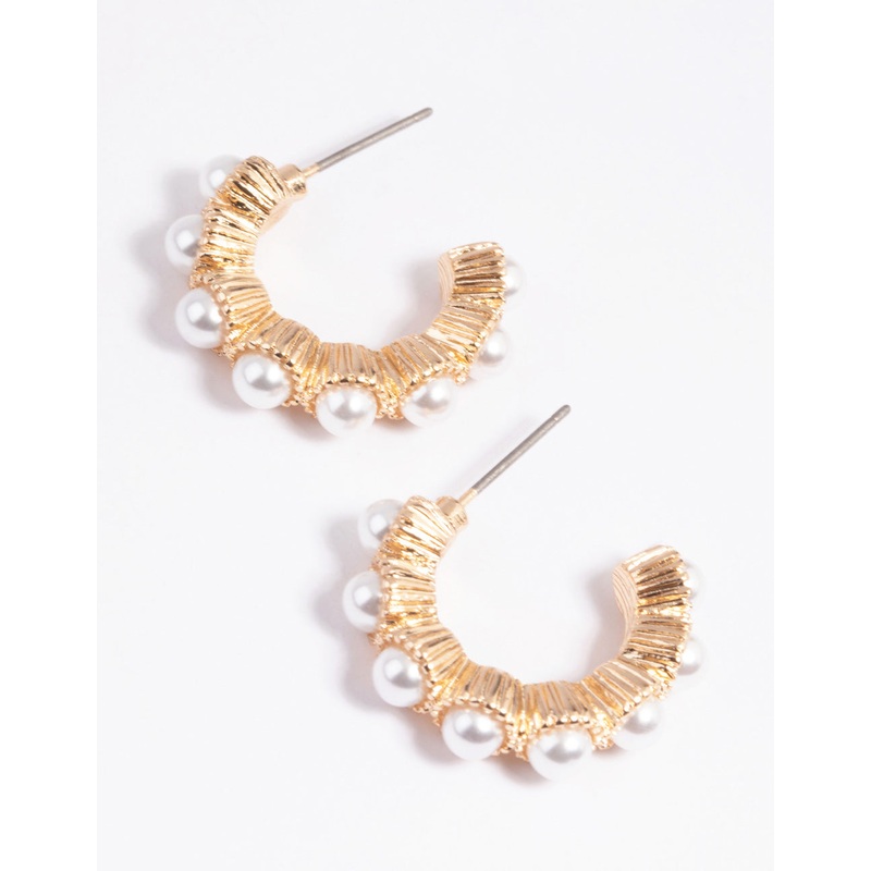 Gold Pearl Drop Earrings|Default Title