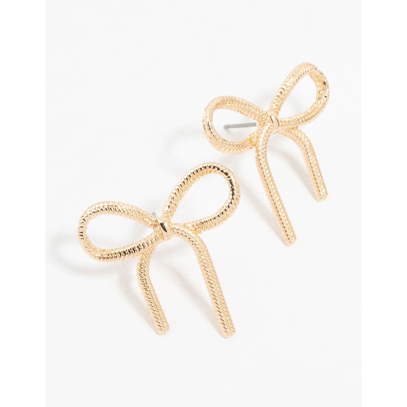 Gold Snake Bow Stud Earrings|Default Title