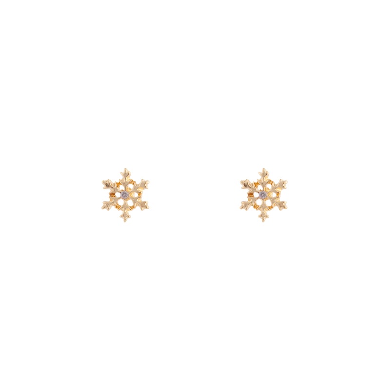 Gold Snowflake Stud Earrings|Default Title