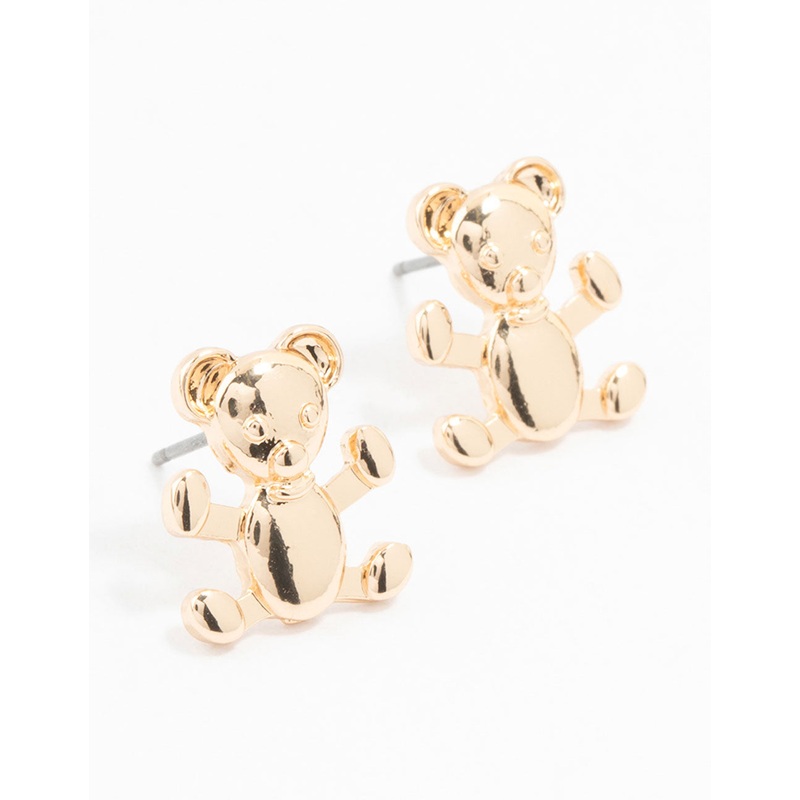 Gold  Teddy Stud Earrings|Default Title