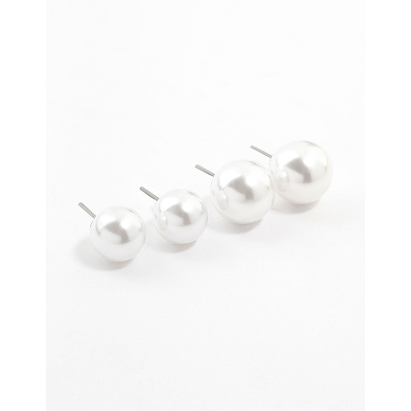 Multiple Pearl Plastic Stud Earrings 2-Pack