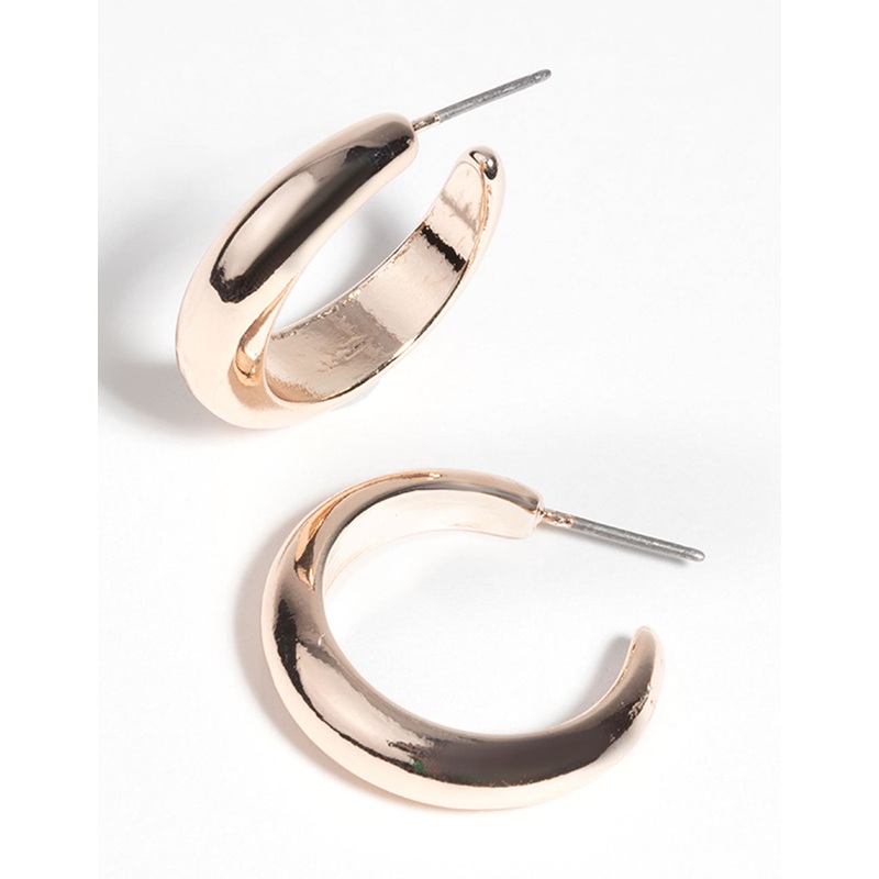 Rose Gold Hollow Huggie Earrings