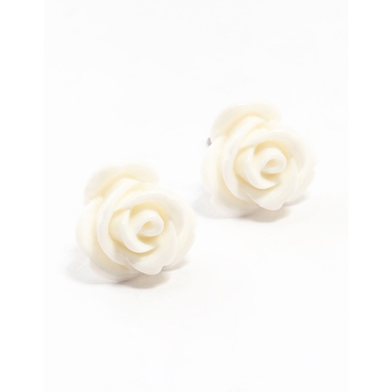 Coated Rose Stud Earrings|Default Title