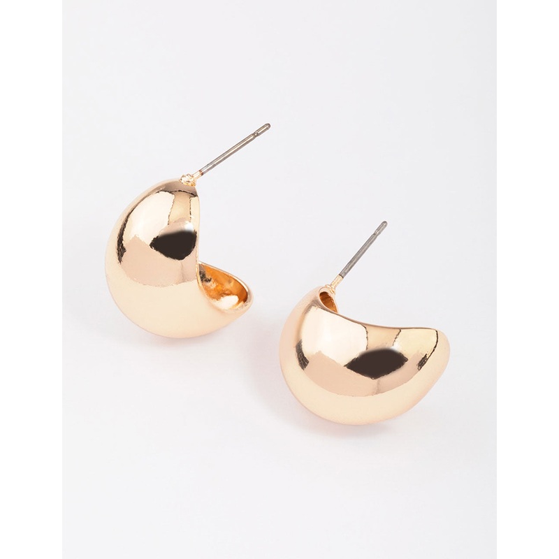 Gold Chubby Ball Huggie Earrings