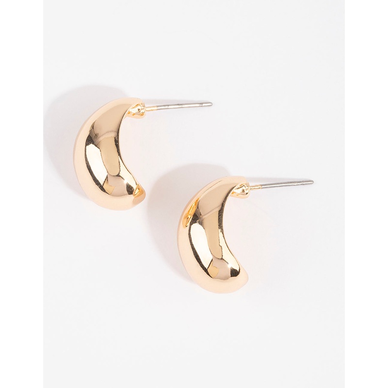 Gold Chubby Huggie Earrings|Default Title