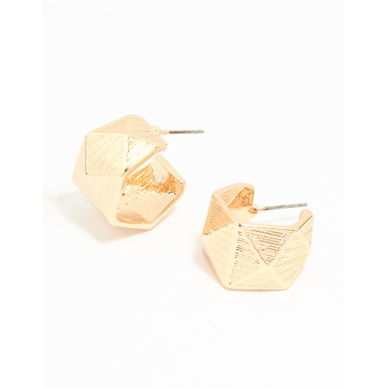 Gold Geometric Hoop Earrings|Default Title