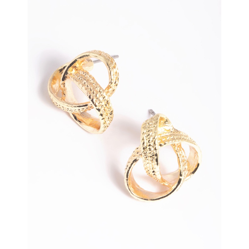 Gold Knot Stud Earrings|Default Title