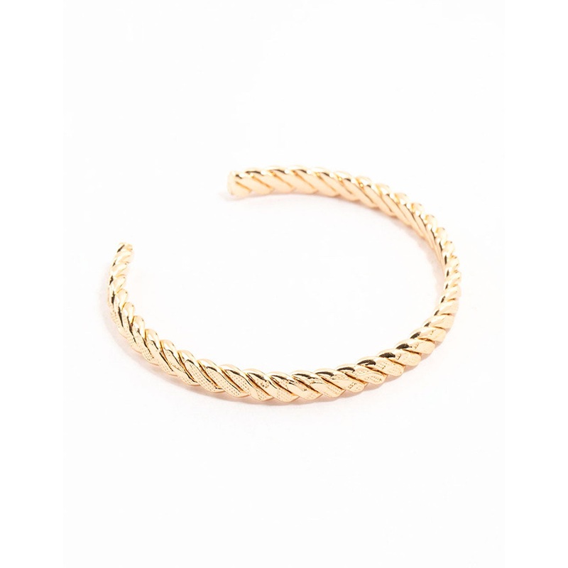 Gold Twisted Rope Wrist Cuff|Default Title