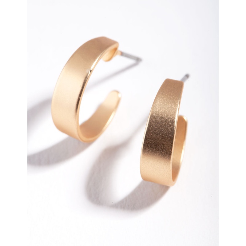 Matte Gold Mini Hoop Earrings|Default Title