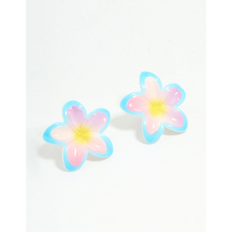 Pastel Acrylic Frangipani Stud Earrings
