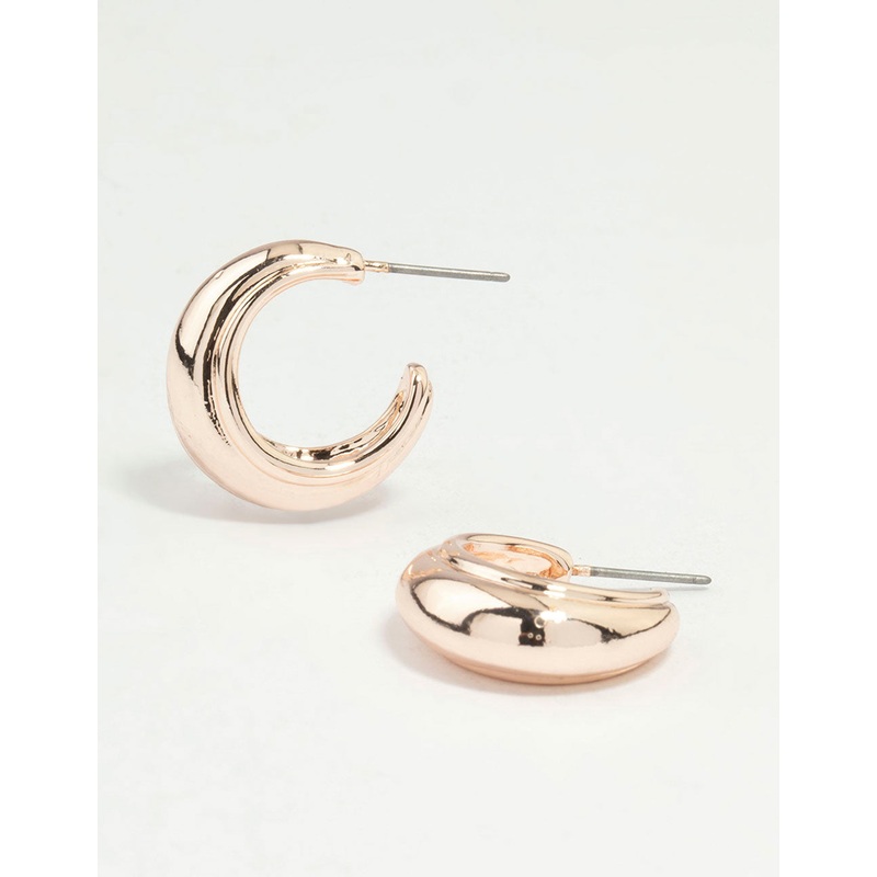 Rose Gold Bubble Hoop Earrings