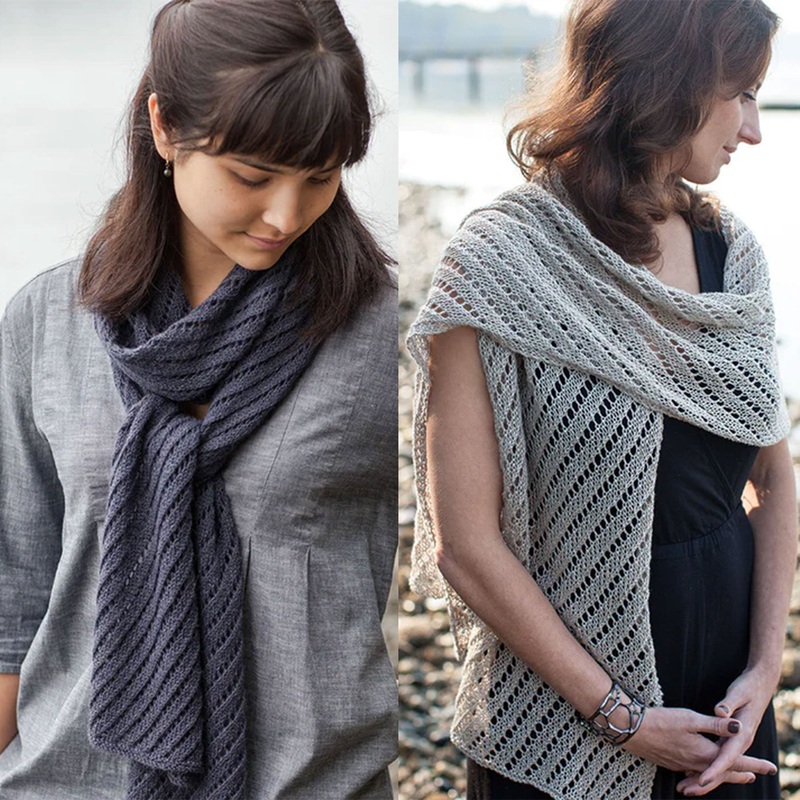 Churchmouse Classics Patterns – Diagonal Lace Scarf & Wrap