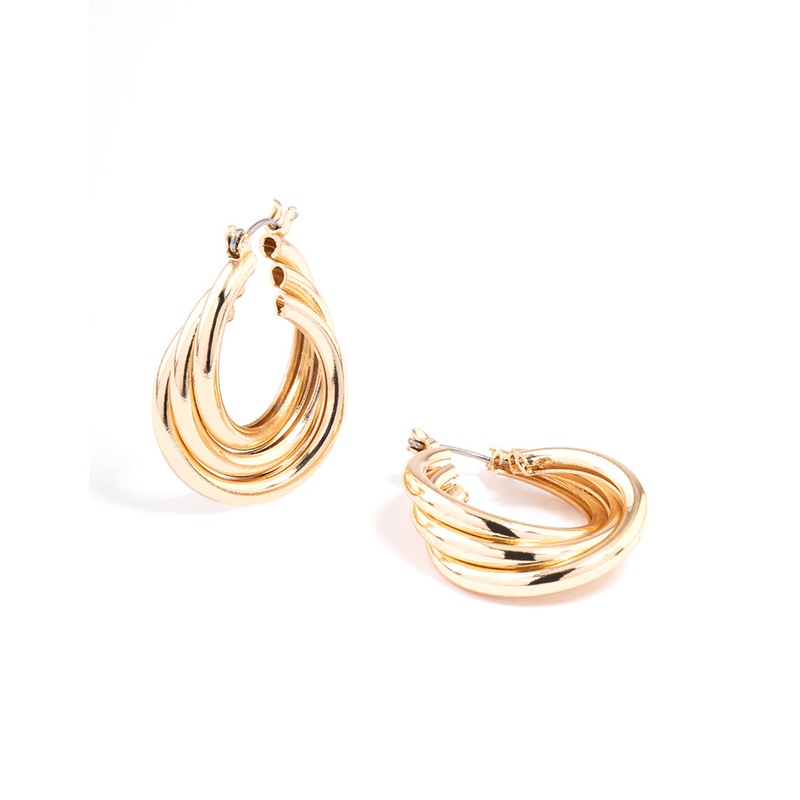 Gold Classic Twisted Hoop Earrings