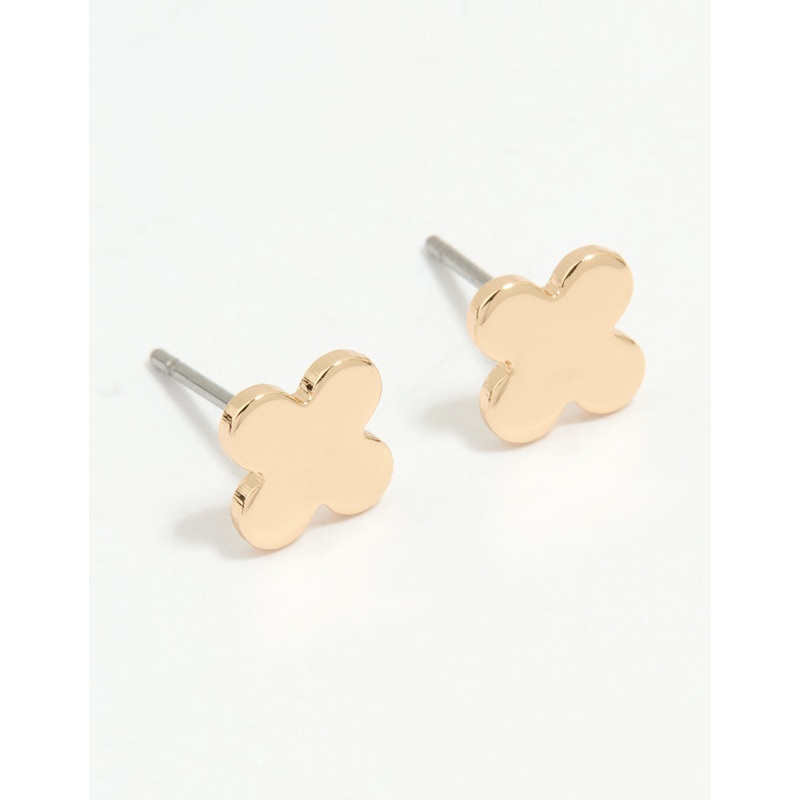 Gold Oval Cross Stud Earrings|Default Title