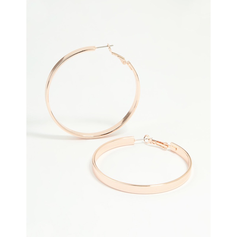 Rose Gold Textured Hoop Earrings