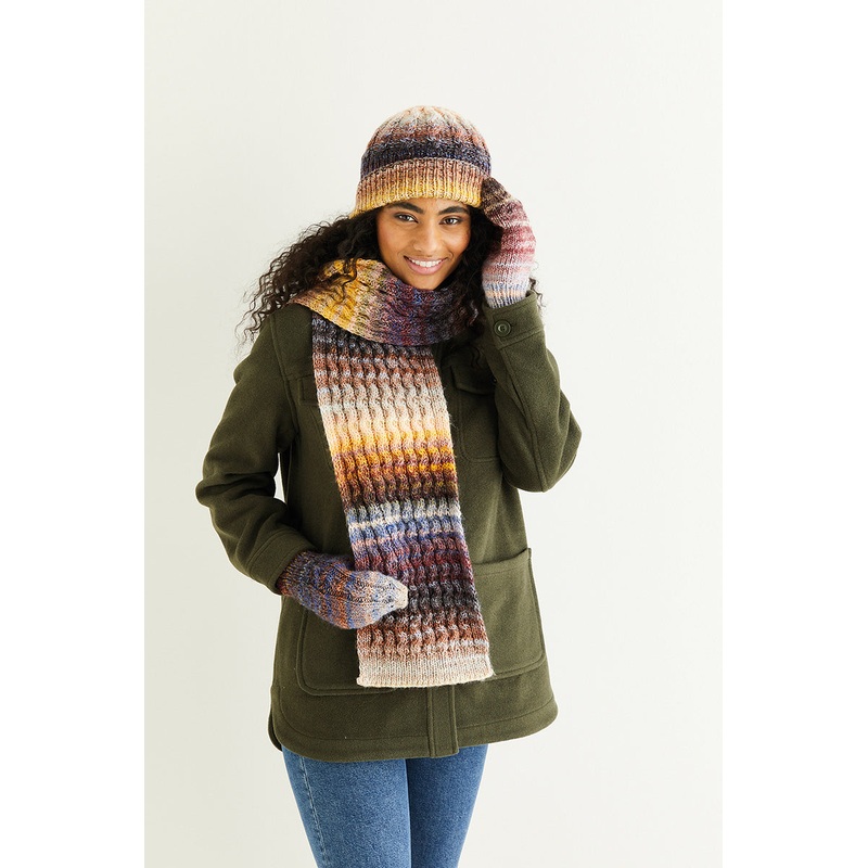 Sirdar Jewelspun Patterns – 10294 Hat, Scarf, & Mitts Set – PDF Download