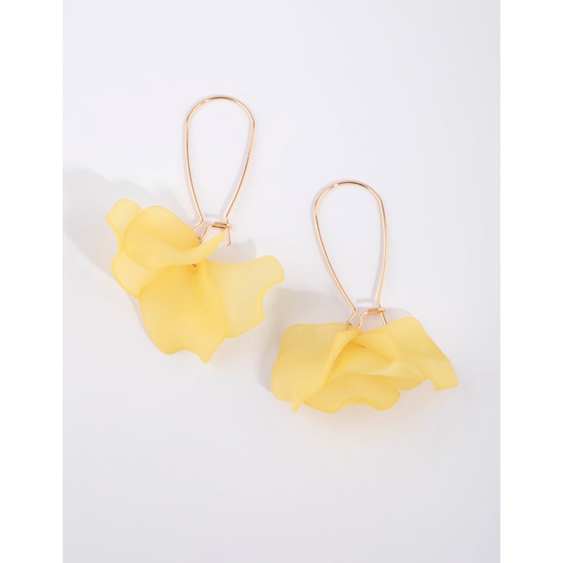 Yellow Petal Drop Earrings|Default Title